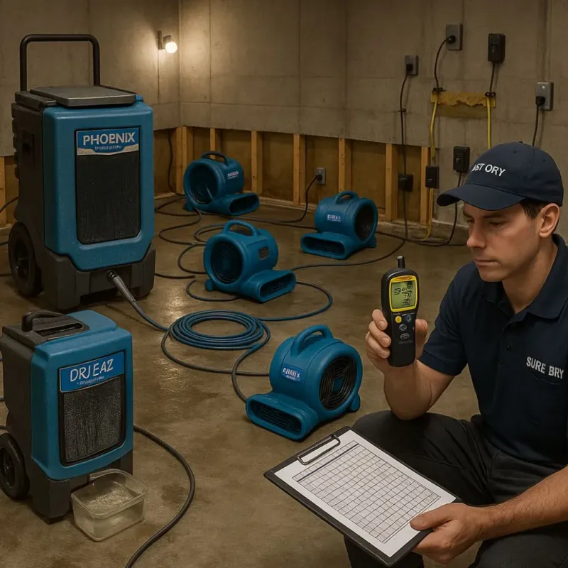 Structural Drying and Dehumidification process in Foster City, CA